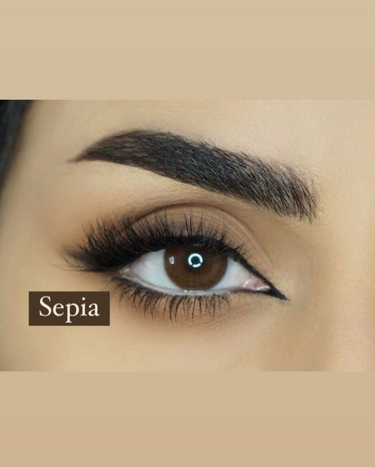 Sepia kleurlenzen op sterkte - Zachte donker bruine tint voor een natuurlijke look | Colorvisions.nl